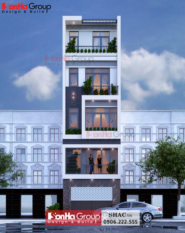 Thiết kế thi công trọn gói nhà phố 5 tầng hiện đại tại Hải Phòng - SH NOD 0239 72
