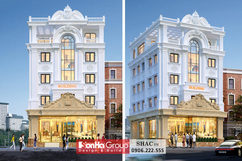 Thiết kế tòa nhà căn hộ cho thuê tân cổ điển tại Quảng Ninh - SH KS 0112 17
