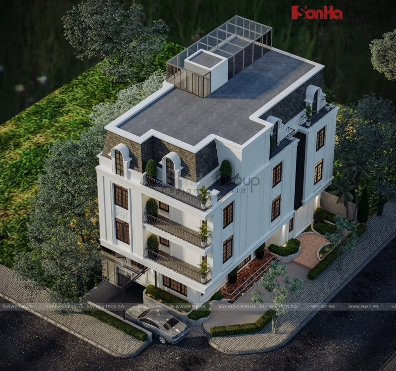 Mẫu khách sạn mini Tân cổ điển 4 tầng tại Sài Gòn – SH KS 112 25 Khách sạn nhỏ mà có võ