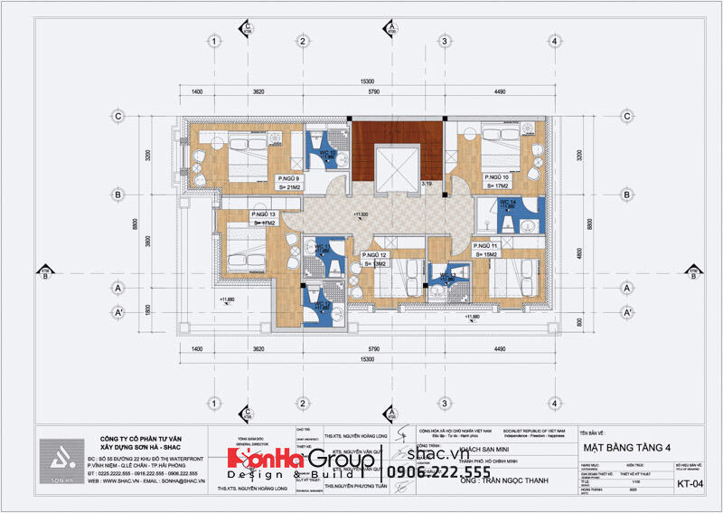 Mặt bằng tầng 4 của khách sạn