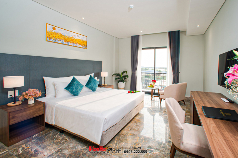 Phòng Premier Double với không gian được sắp xếp khoa học, thoải mái cho khách hàng sử dụng