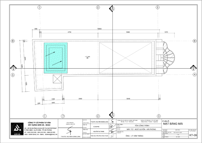 Mặt bằng tầng mái mẫu nhà phố "siêu nhỏ' tại Hải Phòng
