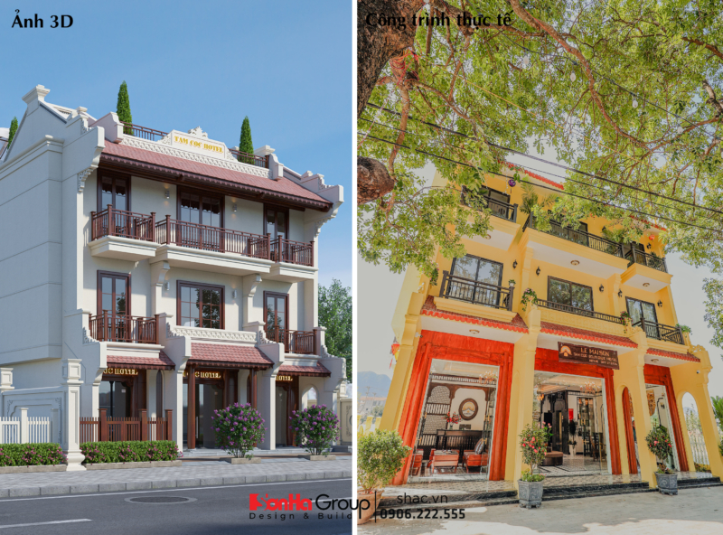 Khách sạn mini 200m2 phong cách Indochine tại Ninh Bình.
