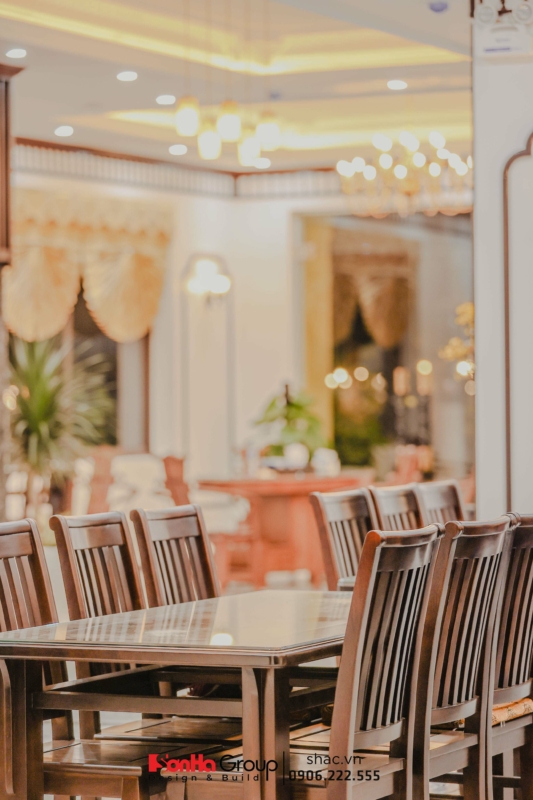 Một góc phòng ăn trong khách sạn mini 3 tầng tại Ninh Bình.