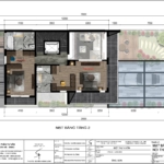 Mặt bằng tầng 2 mẫu biệt thự sử dụng thiết kế thông tầng