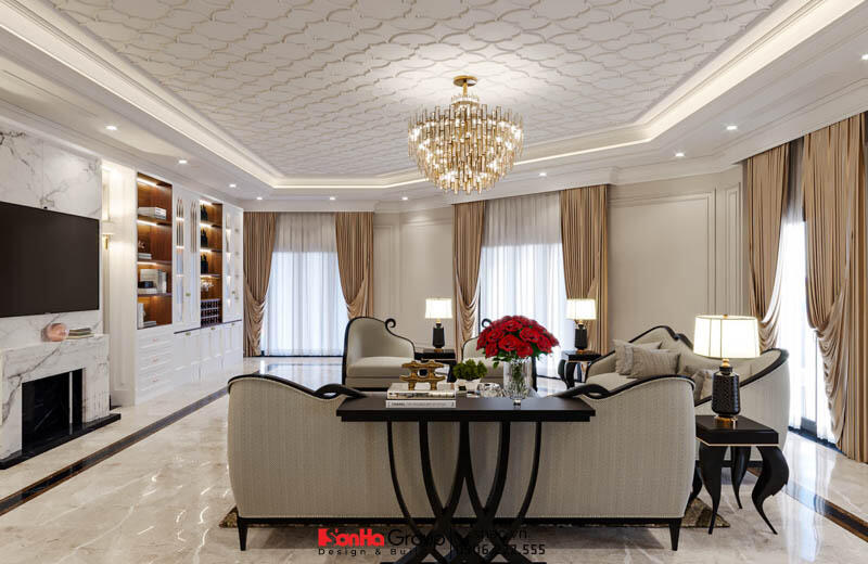 Thiết kế biệt thự kiêm quán cà phê Hà Nam phong cách Tân Cổ Điển 13