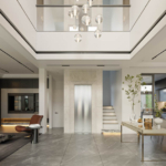 Sảnh thông tầng tại tầng 1 biệt thự hiện đại