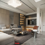 Phòng khách được thiết kế tối giản của biệt thự tại Hải Phòng