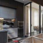 Không gian phòng bếp được cải tạo của biệt thự hiện đại tại Hải Phòng