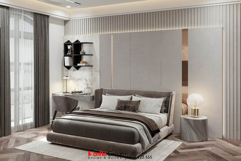 Đồ nội thất tối giản, thiết kế thông minh được sử dụng trong không gian biệt thự cải tạo