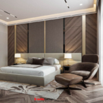 Phòng ngủ thời thượng của biệt thự hiện đại được cải tạo tại Hải Phòng