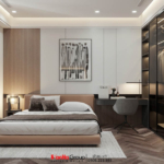 Không gian phòng ngủ được cải tạo tại biệt thự hiện đại