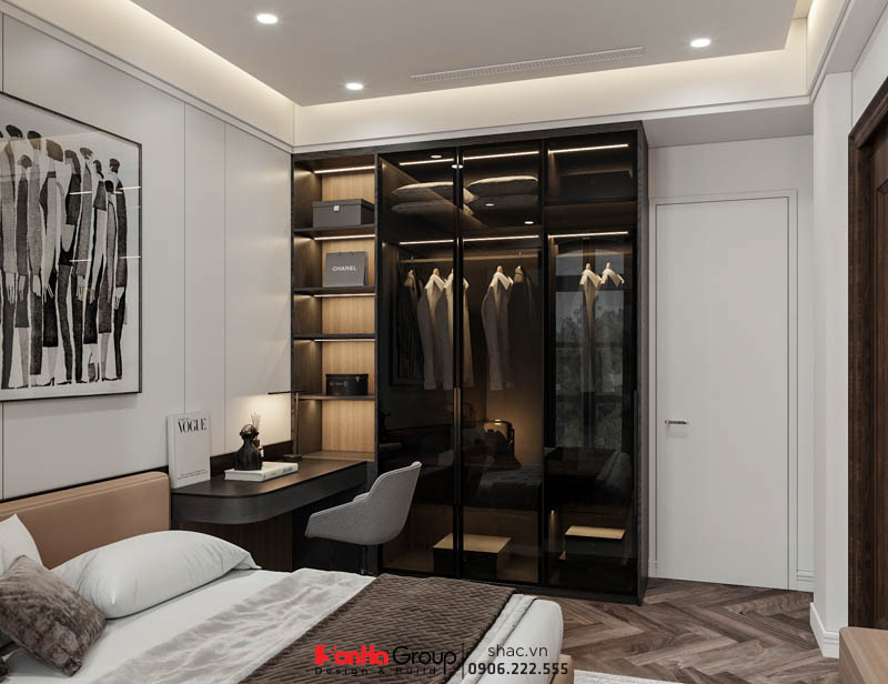 Không gian được cải tạo tối giản cho mẫu phòng ngủ sang trọng, tiện nghi