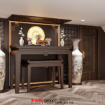 Thiết kế tối giản, ấn tượng của phòng thờ trong biệt thự hiện đại tại Hải Phòng
