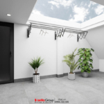 Khu vực giặt phơi trên tầng thượng của biệt thự hiện đại