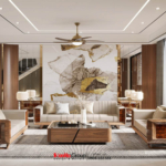 Phòng khách biệt thự kinh doanh cá tính tại Quảng Ninh