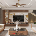 Thiết kế hiện đại với cách bài trí độc đáo, tạo điểm nhấn cho phòng khách