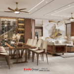 Không gian khách bếp của biệt thự hiện đại tại Quảng Ninh