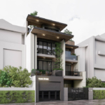 Mặt tiền hiện đại, tối giản của biệt thự kinh doanh 3 tầng tại Quảng Ninh