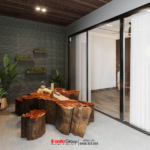 Không gian thưởng trà trên tầng thượng của biệt thự