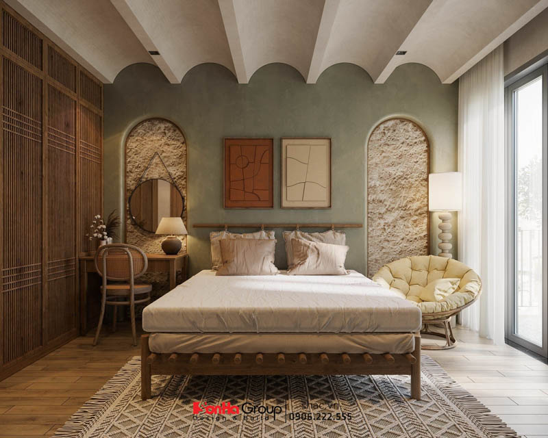 Phòng ngủ phong cách Địa Trung Hải mộc mạc 