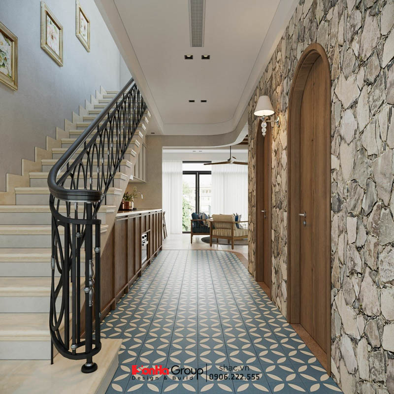 Biệt thự Địa Trung Hải - Sống trong giấc mơ về bờ biển vô tận 66 Hành lang được thiết kế theo phong cách Địa Trung Hải