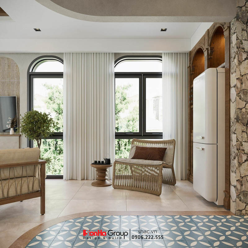 Biệt thự Địa Trung Hải - Sống trong giấc mơ về bờ biển vô tận 62 Chất liệu tự nhiên được lựa chọn và ứng dụng cho các không gian của biệt thự