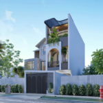 Mặt tiền duyên dáng, ấn tượng của nhà phố hiện đại tại Hải Phòng