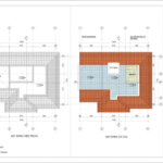 Mặt bằng hiện trạng và cải tạo tầng mái của biệt thự hiện đại