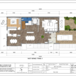 Mặt bằng tầng 1 biệt thự sân vườn hiện đại tại Quảng Ninh