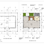 Mặt bằng hiện trạng và cải tạo tầng 1 của biệt thự hiện đại