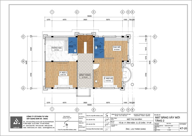 Cải tạo biệt thự Tân cổ điển 4 tầng – Khoác áo mới cho tổ ấm 36 Mặt bằng tầng 2 biệt thự Tân cổ điển ở Hải Phòng
