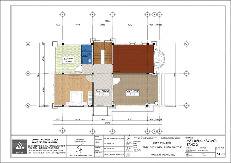 Cải tạo biệt thự Tân cổ điển 4 tầng – Khoác áo mới cho tổ ấm 37 Mặt bằng tầng 3 biệt thự Tân cổ điển ở Hải Phòng