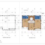 Mặt bằng hiện trạng và cải tạo tầng 3 của biệt thự hiện đại