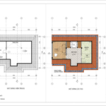 Mặt bằng hiện trạng và cải tạo tầng tum của biệt thự hiện đại