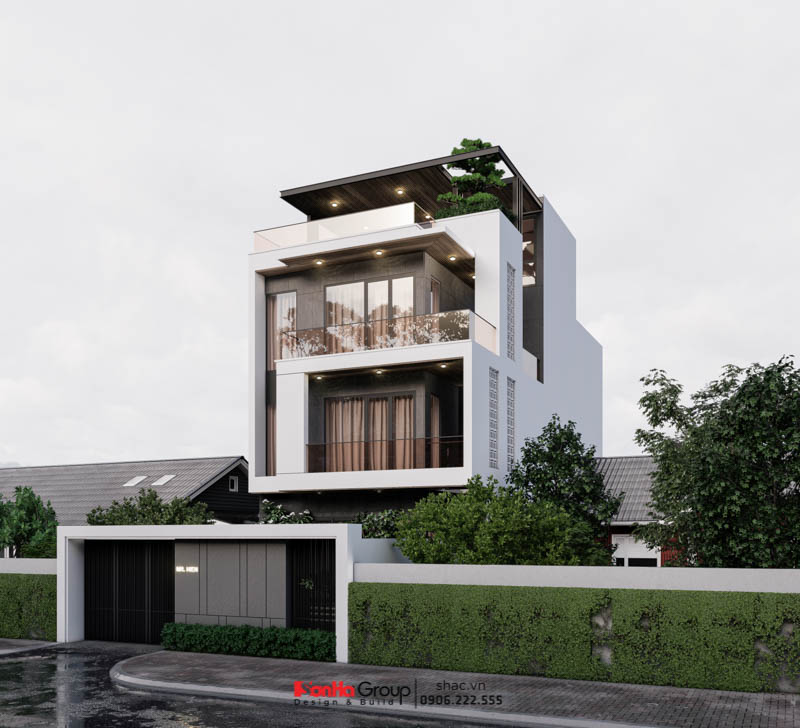 Thiết kế biệt thự hiện đại 2 tầng 1 tum với khoảng xanh thu hút tại Hải Phòng 15 Không gian sống tiện nghi, kết nối không gian, con người với thiên nhiên trong biệt thự