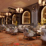 Khu vực bàn cà phê được cải tạo nội thất của nhà hàng Sachi