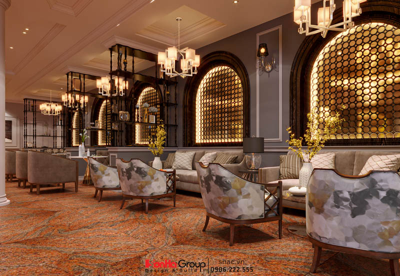 Khu vực bàn cà phê được cải tạo nội thất của nhà hàng Sachi