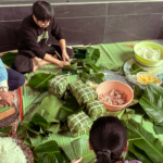 Thành phẩm gói bánh chưng sau sự phối ăn ý của các thành viên Sơn Hà Group