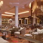 Hệ cột trụ lớn được cải tạo lại phù hợp với diện mạo mới bên trong