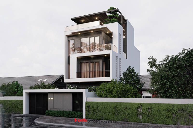 Thiết kế biệt thự hiện đại 2 tầng 1 tum với khoảng xanh thu hút tại Hải Phòng 13 Thiết kế biệt thự hiện đại 2 tầng 1 tum với khoảng xanh thu hút tại Hải Phòng