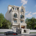 Mặt tiền ấn tượng của mẫu nhà ống Tân cổ điển 4 tầng tại Sài Gòn