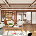 Phòng khách thời thượng với gam màu trắng chủ đạo