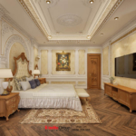 Thiết kế phòng ngủ trong nhà ống Tân cổ điển 5 tầng tại Bắc Ninh