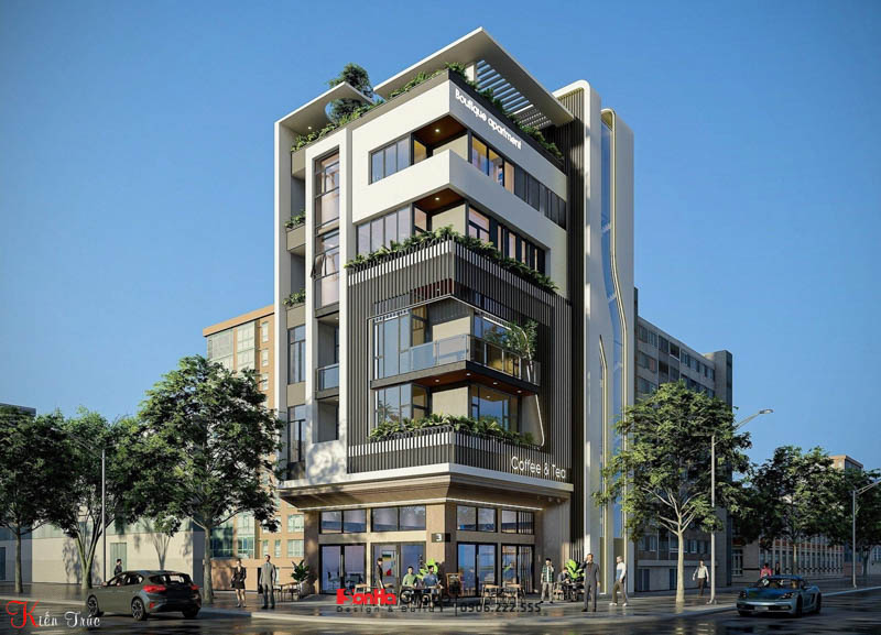 Phương án 1 cải tạo mặt tiền khách sạn mini tại Quảng Ninh