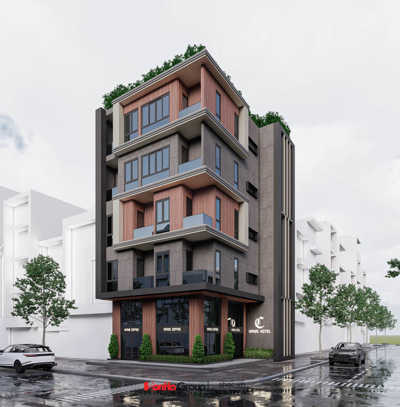 Phương án thiết kế 2 của dự án cải tạo khách sạn mini 5 tầng tại Quảng Ninh