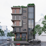 Các khoảng đặc rỗng được sắp đặt phù hợp trên mặt tiền dự án cải tạo khách sạn mini tại Quảng Ninh