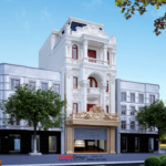 Hiệu ứng chuyển màu thu mắt tại mặt tiền nhà ống Tân cổ điển 135m2