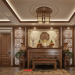 Phòng thờ trang trọng trong thiết kế nhà ống tại Bắc Ninh