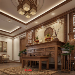 Các họa tiết truyền thống được sử dụng trong thiết kế phòng thờ nhà ống Tân cổ điển